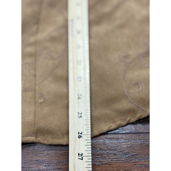 NEW Croft & Barrow Womens XL Embroidered Button Blouse Top Shirt Boho Brown Tan - Picture 7 of 9